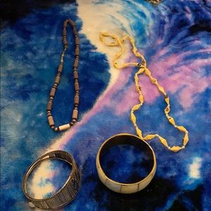 2 necklaces and 2 bracelets